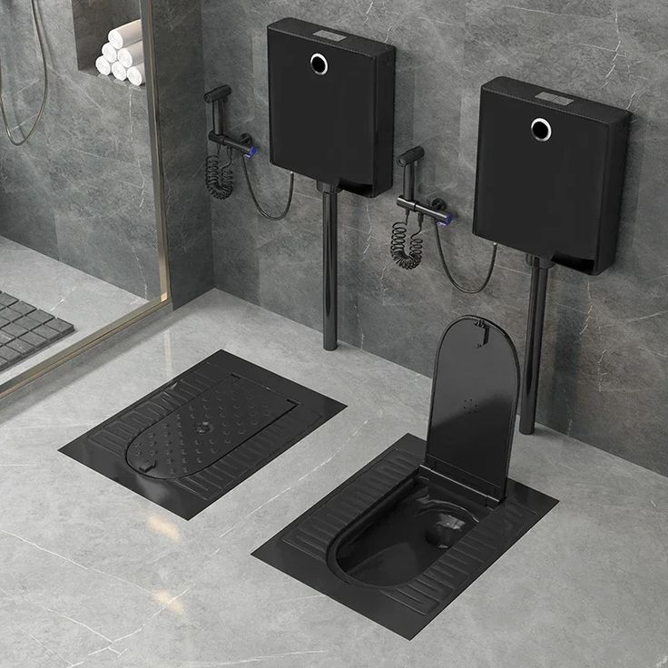 VOVO black smart squatting toilet